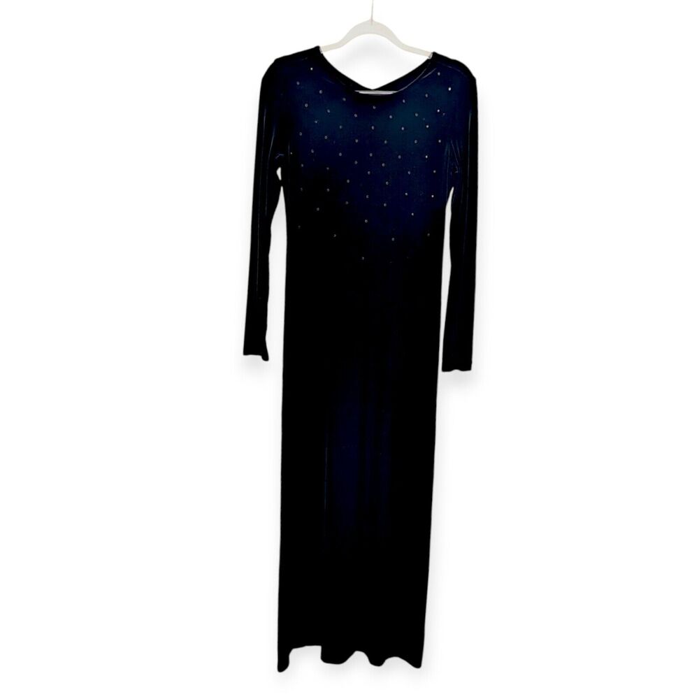 VTG Liz‎ Claiborne Velvet Maxi Dress Medium Witchy Whimsigoth Goth Chic Grunge